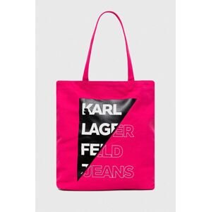 Kabelka Karl Lagerfeld Jeans růžová barva
