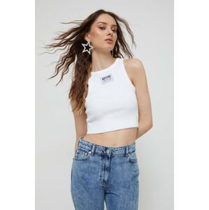 Top Moschino Jeans dámský, bílá barva