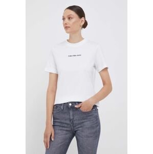 Bavlněné tričko Calvin Klein Jeans bílá barva, J20J221065