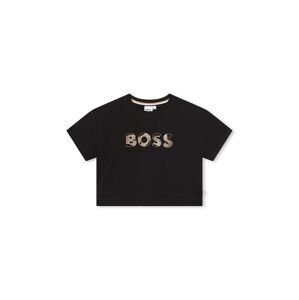 Dětské tričko BOSS černá barva