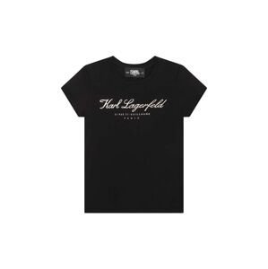 Dětské tričko Karl Lagerfeld černá barva, s potiskem