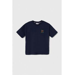 Dětské bavlněné tričko Fila TAUFKIRCHEN tmavomodrá barva, s aplikací