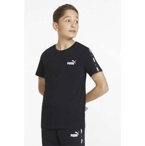 Dětské bavlněné tričko Puma Ess Tape Tee B černá barva, s potiskem