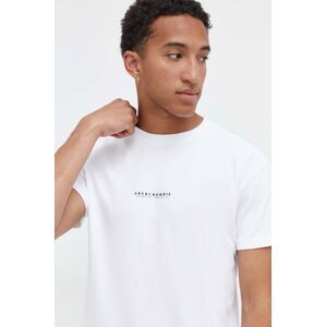 Bavlněné tričko Abercrombie & Fitch 3-pack bílá barva, s potiskem