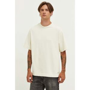 Bavlněné tričko Abercrombie & Fitch béžová barva