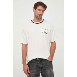 Bavlněné tričko Marc O'Polo DENIM béžová barva, s aplikací