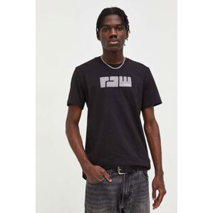Bavlněné tričko G-Star Raw černá barva, s aplikací