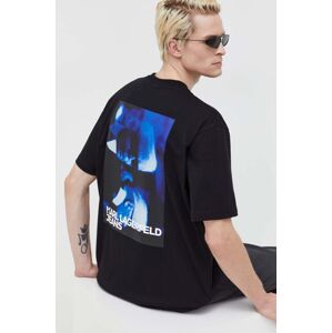 Bavlněné tričko Karl Lagerfeld Jeans černá barva, s potiskem