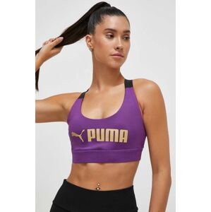 Sportovní podprsenka Puma Fit fialová barva