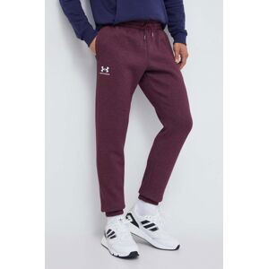 Tepláky Under Armour vínová barva, hladké