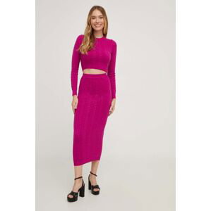 Komplet - svetr a sukně Answear Lab růžová barva