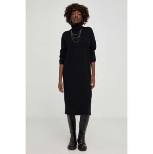 Šaty Answear Lab černá barva, midi, oversize
