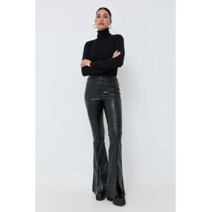 Kalhoty Silvian Heach dámské, černá barva, zvony, high waist
