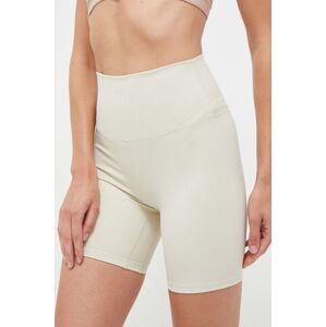 Šortky na jógu JOYINME Ribbed béžová barva, high waist