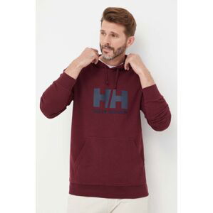 Bavlněná mikina Helly Hansen HH LOGO HOODIE pánská, tmavomodrá barva, s kapucí, s aplikací, 33977