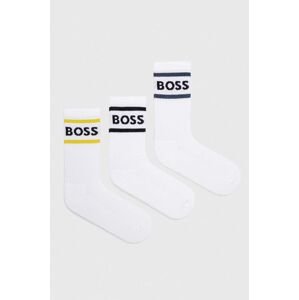 Ponožky BOSS 3-pack pánské, béžová barva