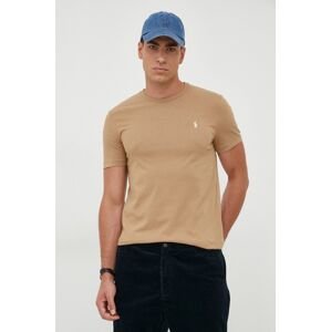 Bavlněné tričko Polo Ralph Lauren béžová barva, 710671438