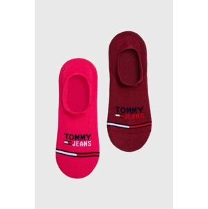 Ponožky Tommy Jeans 2-pack vínová barva