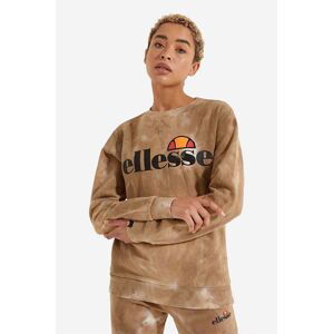 Mikina Ellesse Agata Tie Dye dámská, hnědá barva, vzorovaná, SGK11290-BROWN