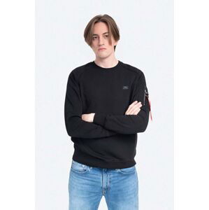 Mikina Alpha Industries X Fit Sweat pánská, černá barva, hladká, 158320.03-black