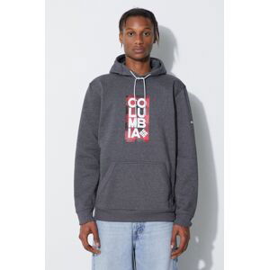 Mikina Columbia EM2179 HOODIE pánská, šedá barva, s kapucí, hladká, EM2179-GREY