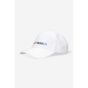 Manšestrová kšiltovka Helly Hansen Graphic Cap bílá barva, s aplikací, 48146-11