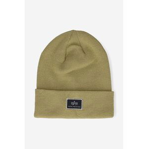 Bavlněná čepice Alpha Industries X-Fit Beanie zelená barva, 168905.14-green