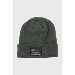 Čepice Alpha Industries Crew Beanie zelená barva, z tenké pleteniny, 128924.257-green