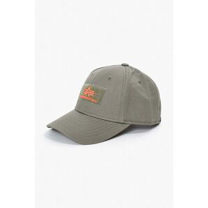 Bavlněná baseballová čepice Alpha Industries VLC Cap II zelená barva, s aplikací, 178905.257-green