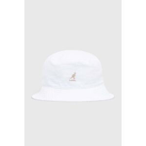 Bavlněný klobouk Kangol Washed Bucket bílá barva, K4224HT-WHITE