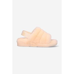 Vlněné pantofle UGG Fluff Yeah béžová barva, 1095119.PFZ-PFZ