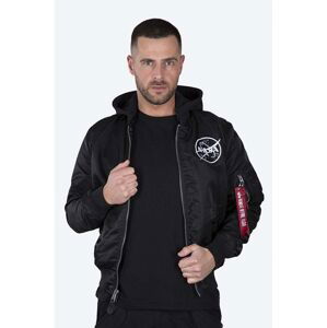 Oboustranná dětská bomber bunda Alpha Industries MA-1 LW HD NASA Glow Rev 116106 03 pánská, černá barva, přechodná