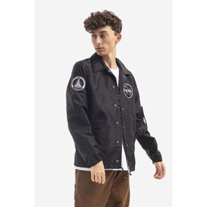 Bunda Alpha Industries Nasa Coach Jacket 126137 03 pánská, černá barva, přechodná