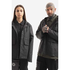 Nepromokavá bunda Rains Short Hooded Coat černá barva, přechodná, oversize, 18260.BLACK-BLACK