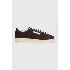 Semišové sneakers boty Reebok Club C hnědá barva, HP6471-brown