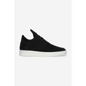 Semišové sneakers boty Filling Pieces Low Top Perforated černá barva, 10120101861