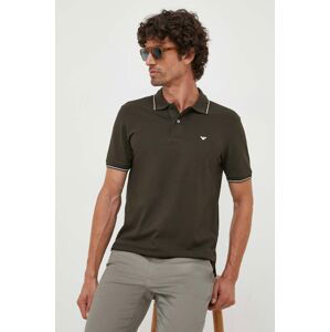 Polo tričko Emporio Armani zelená barva