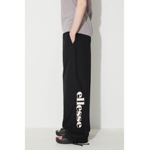 Bavlněné tepláky Ellesse černá barva, s potiskem, SGR17960-BLACK