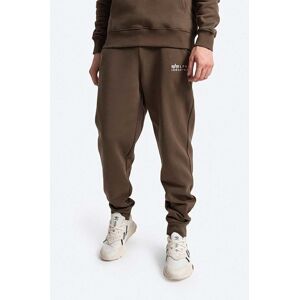 Bavlněné tepláky Alpha Industries zelená barva, s aplikací, 118365.629-green