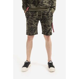 Kraťasy Alpha Industries X-Fit Cargo Short Camo pánské, zelená barva, 166301C.634-green