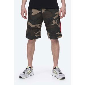 Kraťasy Alpha Industries X-Fit Cargo Short Camo pánské, zelená barva, 166301C.408-green