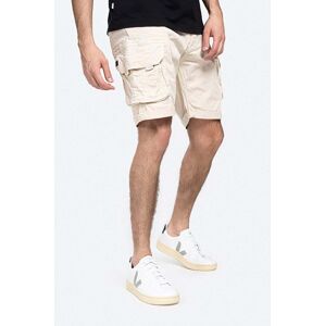 Bavlněné šortky Alpha Industries Crew Short béžová barva, 176203.578-cream