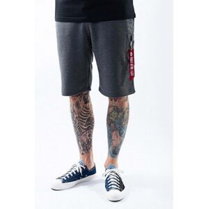 Kraťasy Alpha Industries pánské, šedá barva, melanžové, 166301.315-grey