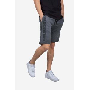 Bavlněné šortky Alpha Industries Big Letters Short 126344 315 šedá barva, 126344.315-grey