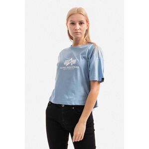 Bavlněné tričko Alpha Industries Basic T COS Wmn 116050.513-blue