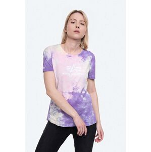 Bavlněné tričko Alpha Industries Basic Tee Batik Wmn růžová barva, 116084.536-pink