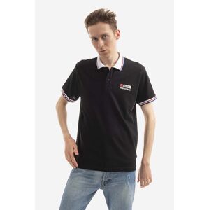 Bavlněné polo tričko Alpha Industries Contrast Polo černá barva, s potiskem, 106601.03-black