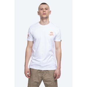 Bavlněné tričko Alpha Industries Hot Wheels Flame bílá barva, s potiskem, 116531.09-white