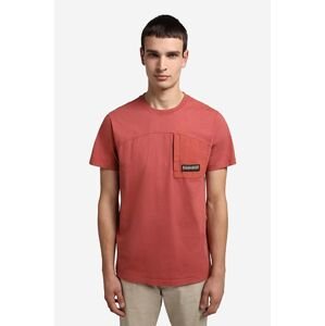 Bavlněné tričko Napapijri červená barva, NA4G33.RE6-RE6