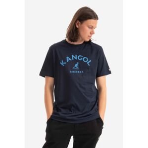 Bavlněné tričko Kangol tmavomodrá barva, s potiskem, KLHB002-OFFWHITE